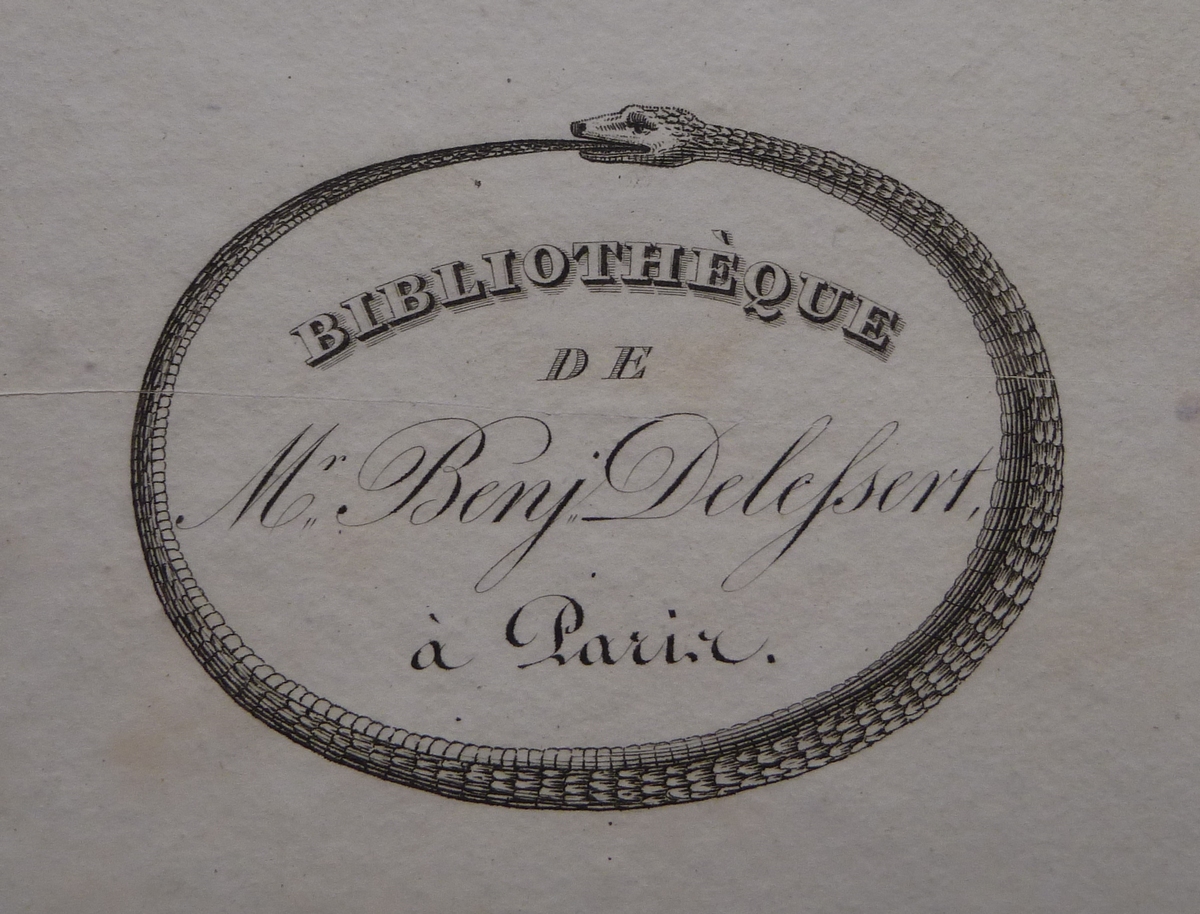 Ex-libris de Benjamin Delessert © Bibliothèque de l'Institut de France