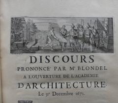  François Blondel (1618-1686). Cours d'architecture enseigné dans l'Académie royale d'architecture. Première [-cinquième] partie.  Paris, 1675-1683. Fol. N 102© Bibliothèque de l'Institut de France 