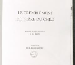 DESMAZIÈRES (Erik) & VON KLEIST (Heinrich). Le Tremblement de terre du Chili. (page de titre) © Bibliothèque de l'Institut de France