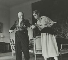 André Maurois et Michelle, sa fille. Ms 8505