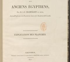 De l’écriture hiératique des anciens égyptiens par M. J.-F. Champollion le jeune (p. titre) De l’écriture hiératique des anciens égyptiens par M. J.-F. Champollion le jeune (p. titre)