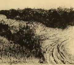 La réunion des chemins. Dessin à l'encre de Chine (2018) © Jean Anguera