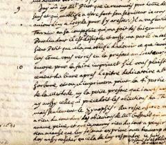 Lettre de Descartes du 27 mai 1641 (moitié inférieure du 2e feuillet verso) / © Bibliothèque de l'Institut de France Lettre de Descartes du 27 mai 1641 (moitié inférieure du 2e feuillet verso)