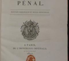 "Code pénale" de 1810. © - Bibliothèque de l'Institut de France